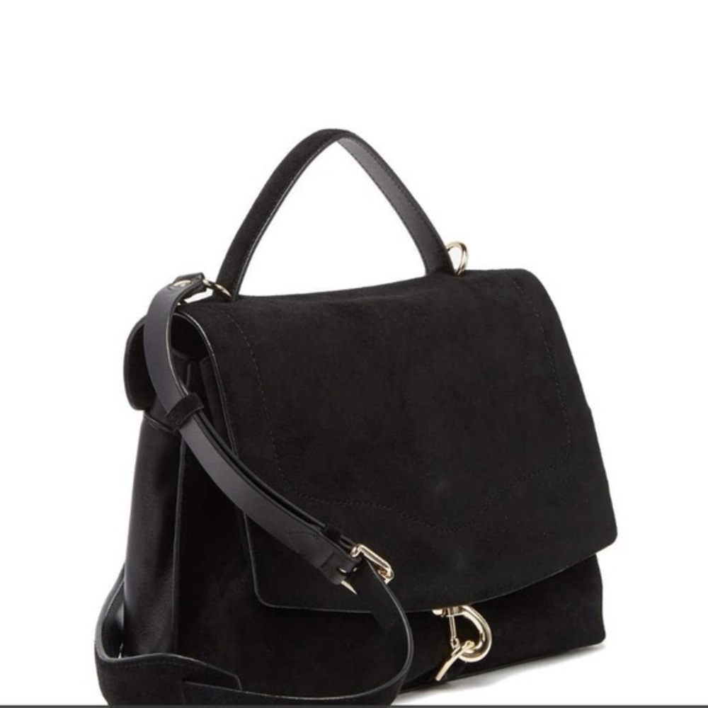SOLD OUT Rebecca Minkoff Stella Suede Leather Satchel NWT Black